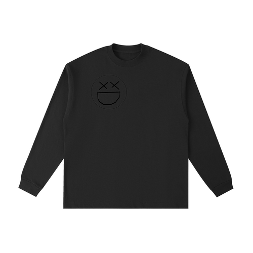 Green Smilely Face Essential Cotton Long Sleeve T-Shirt
